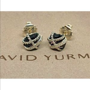 David Yurman Cable Wrap Amethyst Diamonds Earrings